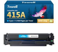Yowell 415A Tóner cian compatible con HP 415A W2031A para HP Color Laserjet Pro MFP M479fdw M479 M479dw M479fdn M479fnw y Color Laserjet Pro M454 M454dn M454dw, 1 pack azul con chip