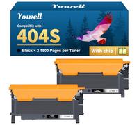 Yowell CLT-P404C 404S Toner Compatible con Samsung 404S para Samsung C480W C480FW para Xpress C480W C480FW C410W C430 C430W C460 C460FW C460W CLP-360 CLP-365 CLX-3305FW CLX-3305W - 2X CLT-404S Negro