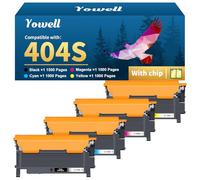 Yowell CLT-P404C CLT-404S Toner Compatible con Samsung 404S para Samsung C480W C480FW para Xpress C480W C480FW C410W C430 C430W C460 C460FW C460W CLP-360 CLP-365 CLX-3305FW CLX-3305W, CLT-P404C-4PK