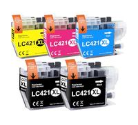 Yowell LC421XL Cartucho de Tinta Compatible para Brother LC421 Tinta LC-421XL LC421VALXL para Brother DCP-J1050DW MFC-J1010DW DCP-J1140DW DCP-J1800DW(5 Pack)