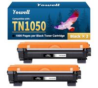 Yowell TN1050 TN-1050 Tóner compatible para Brother TN1050 TN 1050 para DCP-1510 DCP-1612W DCP-1610W DCP-1512 para MFC-1810 MFC-1910W para HL-1110 HL-1210W HL-1212W HL-1112 (Negro, Pack de 2)