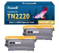 Yowell TN2220 Toner Negro Compatible con Brother TN2220 TN2010 para Brother MFC-7360N 7460DN 7860DW, DCP-7055 Toner DCP-7055W DCP-7060D 7065DN 7070DW, HL-2130 HL-2240 HL-2220 2230, 2X TN-2220 Negro
