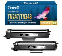 Yowell TN247 Tóner Negro Compatible para Toner Brother MFC L3750CDW para Brother TN-247BK para MFC-L3750CDW MFC-L3770CDW MFC-L3710CW DCP-L3550CDW DCP-L3510CDW HL-L3210CW - 2 Negro