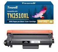 Yowell TN2510XL - Tóner negro compatible con Brother TN2510XL TN2510 XL | Para tóner HL-L2400DWE HL-L2400DW MFC-L2827DW MFC-L2800DW MFC-L2860DWE DCP-L2620DW DCP-L2627DW DCP-L2660DW, con chip