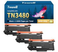 Yowell TN3480 HL-L5100DN Toner Compatible para Brother TN-3480 para Brother HL-L5100DN HL-L5000D HL-L5100DNT HL-L5200DW HL-L6200DW, MFC-L5750DW MFC-L5700DW, DCP-L5500DN - 3X TN3480 Tóner negro