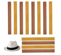 Yowfond 12 tiras autoadhesivas de corcho para ajuste de tamaño de sombrero, 200 x 20 x 2 mm, banda para sombrero interior, ajuste perfecto, almohadillas de corcho fáciles de aplicar para reducir