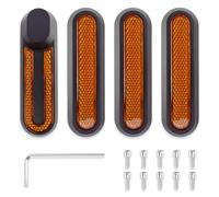 Yowfond Juego de 4 cubiertas reflectantes para ruedas Xiaomi M365, Pro, 1S, Essential, Pro2, Mi3, delantera y trasera, accesorios reflectantes para e-scooter (negro/naranja)