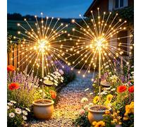 yowin 2 Piezas 120 LED Guirnaldas Luces Exterior Solar | Luces LED Solares Exteriores Jardin 8 Modos Cadena de Luces para Navidad, Terraza Fiestas Bodas Patio Jardines Decoracion