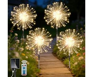 yowin 4x120 LED Guirnaldas Luces Exterior Solar con Remoto | Luces Led Solares Exteriores Jardin 8 Modos Cadena de Luces para Navidad, Terraza Fiestas Bodas Patio Jardines Decoracion