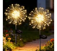 yowin Guirnaldas Luces Exterior Solar, Luces Led Solares Exteriores Jardin 2 Piezas120 LED 8 Modos Cadena de Luces para Navidad, Terraza Fiestas Bodas Patio Jardines Decoracion - Blanco Cálido