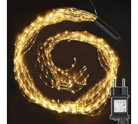yowin Luces Árbol Navidad 1M 100 LED Luzes Cascada con Enchufe, Temporizador, 8 Modos Guirnalda Árbol Navidad Impermeable Luces de Hadas Navideñas para Interior Exterior Jardin Decoración