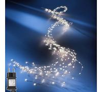 yowin Luces Árbol Navidad 2M 400 LED Luzes Cascada con Enchufe, Temporizador, 8 Modos Guirnalda Árbol Navidad Impermeable Luces de Hadas Navideñas para Interior Exterior Jardin Decoración - Blanco