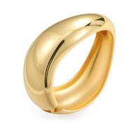 Yowivon Brazaletes en Oro para Mujeres, Brazalete Irregular Grueso, Pulseras Abiertas Trenzadas y con Bisagra, Pulsera Minimalista Sin Barniz, Regalos de Joyería para Navidad/San Valentín/Cumpleaños