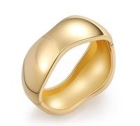 Yowivon Brazaletes en Oro para Mujeres, Brazalete Irregular Grueso, Pulseras Abiertas Trenzadas y con Bisagra, Pulsera Gruesa Sin Barniz, Regalos de Joyería para Navidad/San Valentín/Cumpleaños