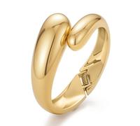 Yowivon Brazaletes en Oro para Mujeres, Brazalete Lágrima Grueso, Pulseras Abiertas Trenzadas y con Bisagra, Pulsera en Negrita Sin Barniz, Regalos de Joyería para Navidad/San Valentín/Cumpleaños