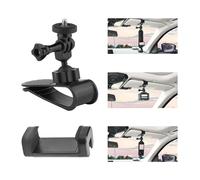 YOWOLF Soporte para parasol de coche para Insta360 X5/X4/X3, soporte interior con clip para teléfono móvil para DJI Osmo Pocket 3/Action 5/4/3/Xtra Muse, GoPro POV soporte para Vlog y vídeo