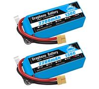 Yowoo Batería de grafeno 2200mAh 6S 22.2V 130C Batería LiPo con Enchufe XT60 para SAB380 Align 470 ALZRC Devil 380480 RC Helicóptero Avión Coches Camión Buggy Truggy Multicopter Drones (2 Unidades)