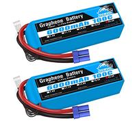 Yowoo - Juego de 2 baterías RC Lipo 6S 6000mAh 22,2V 100C con Conector EC5 grafeno Lipo batería para Mikado LOGO500 Alineación T-Rex 550/700E F3C/800E RC dji Avión RC dji Avión Coche Camión Barco