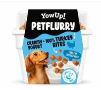 YowUp! PetFlurry Yogur Cremoso para Perros con Trozos de Pavo 100% Natural, Sin Lactosa, 0% Grasa, Snack Funcional y Topping
