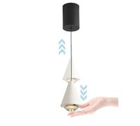 YOXANG Creativo Iluminación de elevación Interruptor táctil Atenuación LED Luz colgante Dormitorio Auge y caída Mini Luces Colgantes Ajustables Comedor Aluminio Arte deco Forma de cono Candelabros