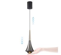YOXANG Creativo Iluminación de elevación Interruptor táctil Atenuación Luz colgante Dormitorio Auge y caída Mini Luces Colgantes Ajustables Comedor Aluminio Arte deco Candelabros Bombilla Luz cálida