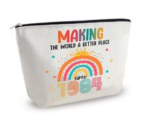 Yoxiumi Regalos de cumpleaños número 40 para mujeres, bolsa de maquillaje para mamá, esposa, hermana, mejor compañera de trabajo, bolsa de cosméticos desde 1984, bolsa de cosméticos para viajes de