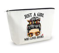 Yoxiumi Regalos para amantes de los libros para mujeres, amantes de la lectura, bolsa de maquillaje, regalos para lectoras, hermanas, mejores amigas, hijas, regalos de cumpleaños, accesorios de