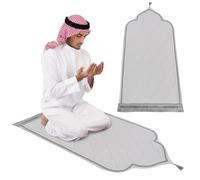 Yoyakie 23.6x43 Pulgadas Mat de oración Suave musulmán Turco Velvet Grueso islámico para la Alfombra de oración Blanca de Salah Diario