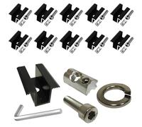 YOYEAH 10 abrazaderas centrales de aluminio, accesorios para riel de montaje fotovoltaico para módulos de altura de 30 - 42 mm, abrazaderas para montaje de perfiles solares de aluminio de 40 x 40