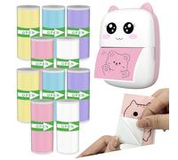 YOYEAH 10 Rollos de Papel Térmico Autoadhesivo (57x25 mm) para Cámaras Infantiles y Mini Impresoras - Compatible con VTech Kidizoom Print CAM, GreenKinder, Tiatua, Cámaras Instantáneas