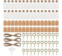 YOYEAH 30 botellas de cristal pequeñas con corcho, mini frascos de vidrio para rellenar, 10 ml, tubos de ensayo para bodas, fiestas, decoraciones y regalos