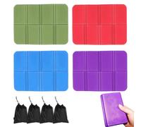 YOYEAH 4 Pack Cojines Asiento Plegable Niños, Almohadilla Impermeable (4 Colores) + Bolsa Transporte, Ideal para Acampar/Senderismo/Picnic/Estadio