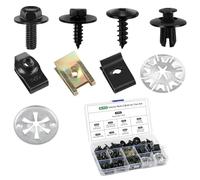 YOYEAH 80 Piezas de Tuercas de Metal con Tornillos de Cuerpo y Clips de Fijación para Coche - Clips Tipo U, Escudo de Calor y Arandelas de Sujeción para Fijación y Reparación de Coches