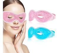 YOYEAH Eye Mask Cooling 2 Piezas - Mascarilla de Ojos en Gel para Terapia de frío y Calor, máscara refrescante para Dormir, máscaras refrescantes para los Ojos, Banda elástica Ajustable