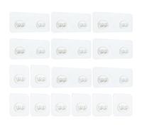 YOYEAH Paquete de 16 ganchos adhesivos, ganchos de accesorios de baño para colgar, autoadhesivos, transparentes, fuertes, montaje en pared, ganchos sin taladrar, ganchos para pegar estantes de ducha