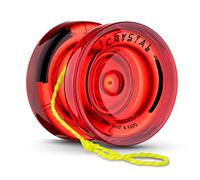 Yoyo K2 Crystal Red, Durable Plastic Yo Yo para niños Principiantes, Replacement Unresponsive Ball Bearing for Advanced + Bearing + Removal Tool + 12 Yoyo Strings + Bag