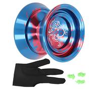 Yoyo Sensible, Aleación de Aluminio Y Metal Yoyo Profesional con Guante, 3 Cuerdas Y Patrón de Pulpo Reemplazo Avanzado de Bola de Yoyo de Metal para Principiantes, Profesionales, Niños(Azul)