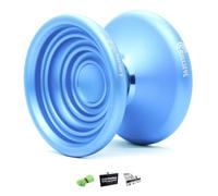 YoyoFactory Bullseye Yo-Yo - Azul (Trucos de DNA, Yoyo de Metal, Cuerda, rodamiento de Bolas e Instrucciones Incluidas)