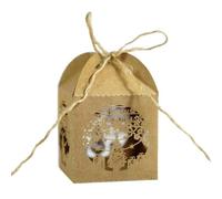 YOYOHO 100pcs Navidad Copo de Nieve Favor Regalo Caja de Dulces Almacenamiento Banquete de Boda - Caqui