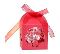 YOYOHO 100pcs Navidad Copo de Nieve Favor Regalo Caja de Dulces Almacenamiento Banquete de Boda - Rojo