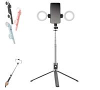 Yoyoway Tripod with Light, Yoyoway 6 in 1 Selfie Stick Tripod, Adjustable 3-Color Lighting, 67 Inch, Portable Extendable Stand 360 Rotation Compatible, for All Models (Black)