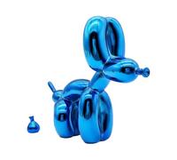 YOYUMI Adorno de Escultura Perro Globo Chapado Superficie con Efecto Espejo Ideal para decoración de Sala de Estar Dormitorio Oficina o exhibición de Tienda 10 * 10 * 4 cm Azul Real