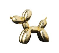 YOYUMI Escultura Perro Globo Chapado, Adorno de Lujo Esculturas, Estatua de Resina para decoración de Sala de Estar, Dormitorio y Oficina, Acabado Brillante, Amarillo 18 x 20 x 9 cm