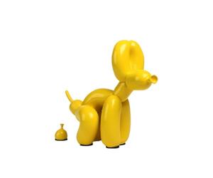 YOYUMI Escultura Perro Globo de Caca Chapado, Superficie Reflectante de Espejo, Ideal para Sala de Estar, Dormitorio, Oficina y exhibición de Tiendas, 23 * 22 * 9,5 cm - Pintura en Aerosol Amarilla