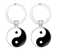 YOYUMI Llavero Yin Yang Accesorios De Estilo Chino Tai Chi Chismes Llavero Pequeño Regalo Blanco Y Negro Tai Chi Yin Yang 2 Piezas