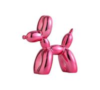 YOYUMI Mini Escultura Perro Globo Chapado, Adorno de Lujo Pequeña Esculturas, Estatua de Resina para decoración de Sala de Estar, Dormitorio y Oficina, Acabado Brillante, Rosa 9,5 x 9,5 x 4 cm