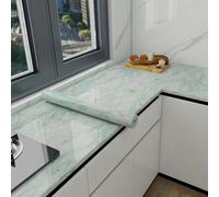 YOYUMI Vinilo cocina de mármol Autoadhesivo Verde 45 * 200cm | resistente a altas temperaturas e impermeable para cocinas, y lámina protectora para lavabos de baño y mesas de comedor