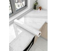 YOYUMI Vinilo para encimera de cocina mármol Autoadhesivo Blanco 45 * 200cm | resistente a altas temperaturas e impermeable para cocinas, y lámina protectora para lavabos de baño y mesas de comedor