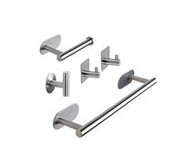 yozhch Toallero Autoadhesivo 40 cm + Portarrollos + 1 Perchero + 2 Ganchos, Juego de Toallero de Pared, Accesorios de baño de Acero Inoxidable de 5 Piezas