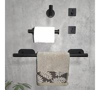 yozhch Toallero Autoadhesivo 40 cm + Portarrollos + 1 Perchero + 2 Ganchos, Juego de Toallero de Pared, Accesorios de baño de Acero Inoxidable de 5 Piezas